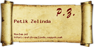 Petik Zelinda névjegykártya